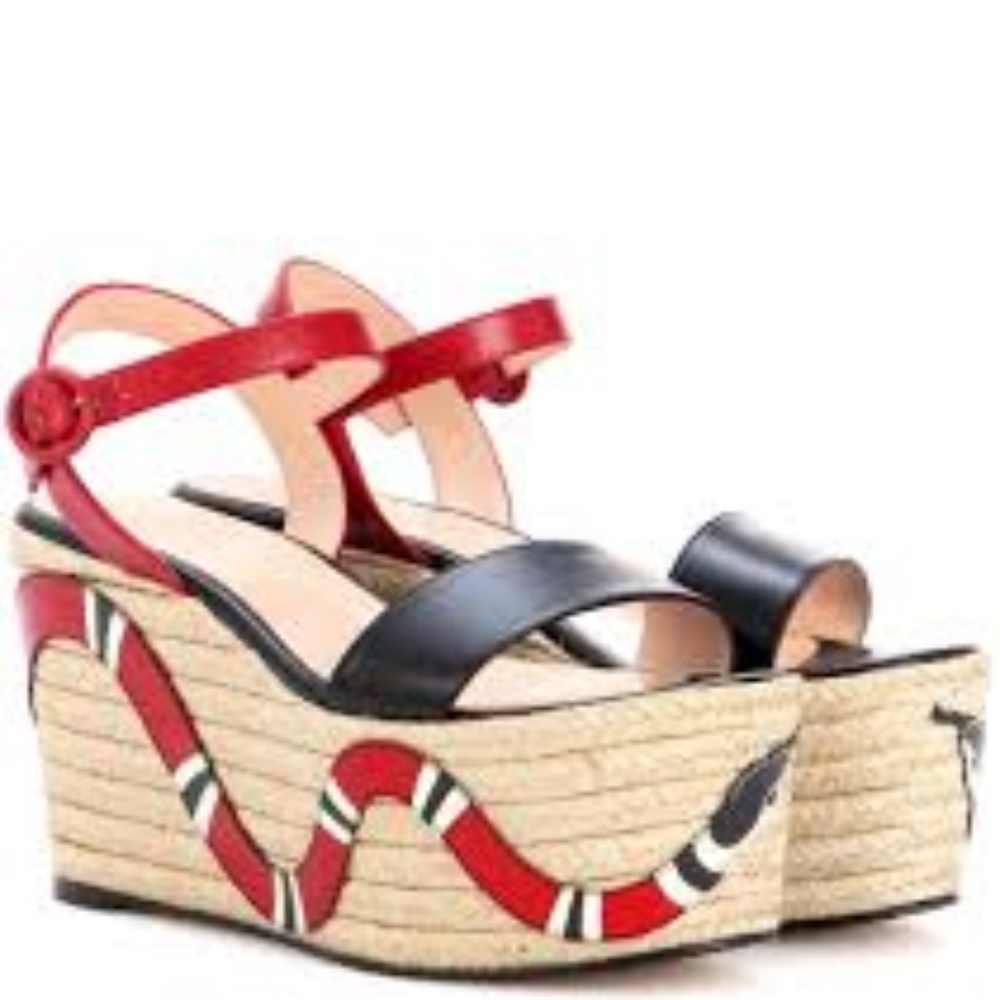 Gucci platform snake sandals size 37